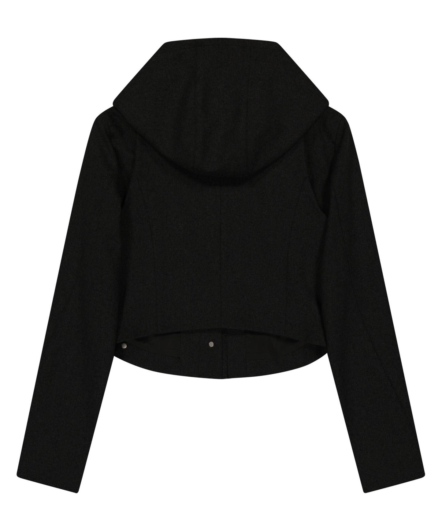 LAYERED BOLERO WOOL JACKET - BLACK