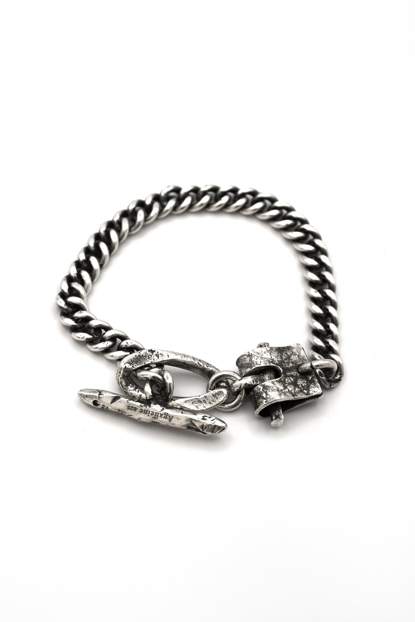 SILVER LEATHER BUCKLE CHAIN