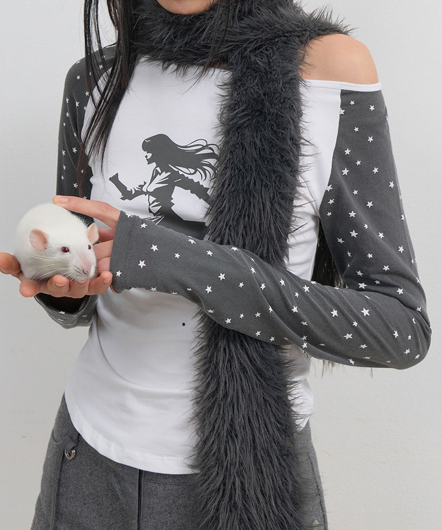 STAR REGLAN LONG SLEEVE - CHARCOAL
