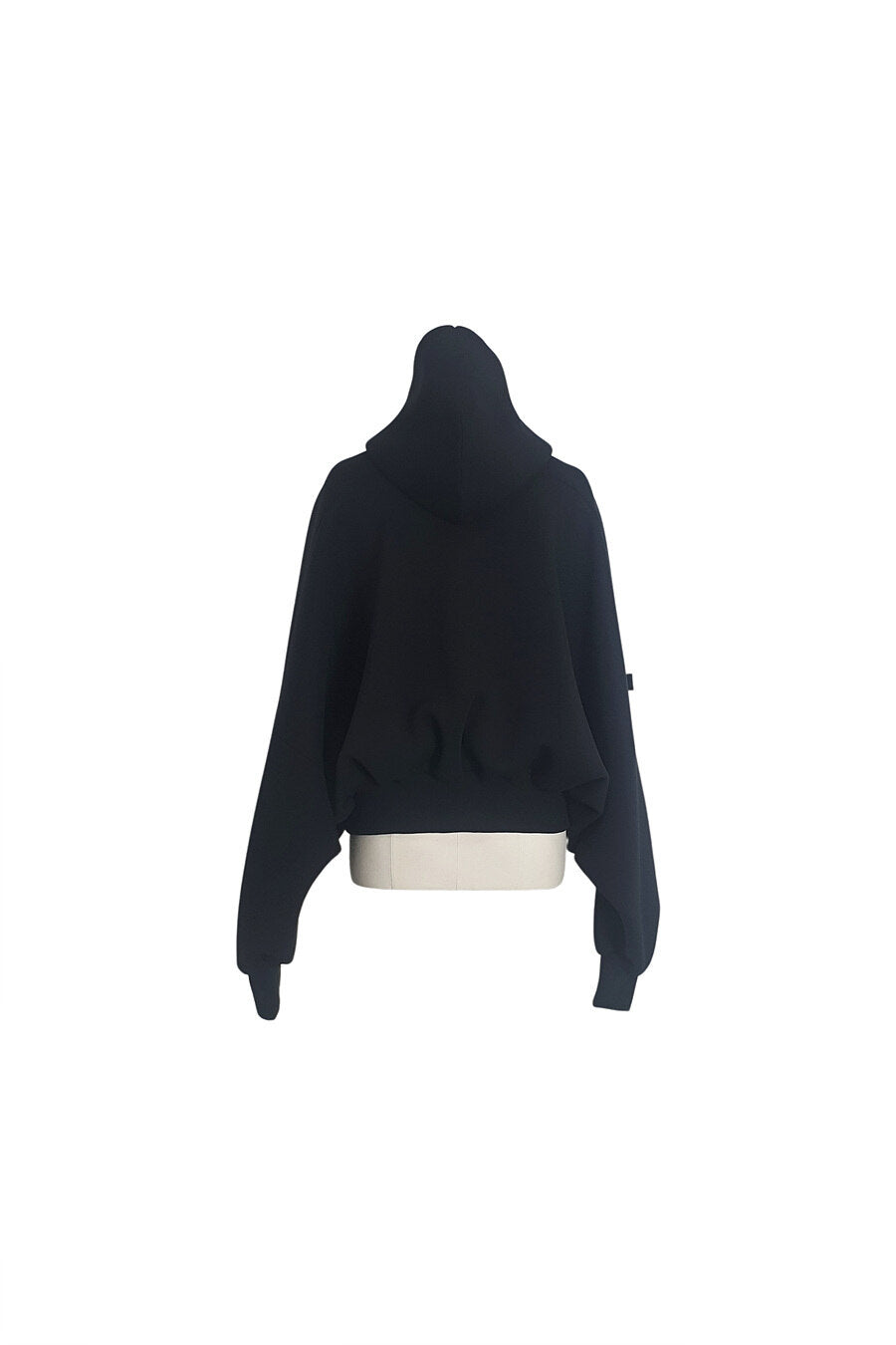 NEOPRENE ZIP-UP HOODIE CARDIGAN BLACK