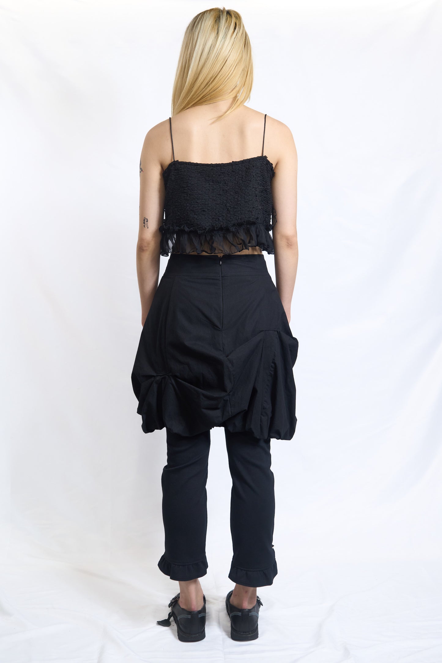 STRUCTURED BALLOON SKIRT BLACK