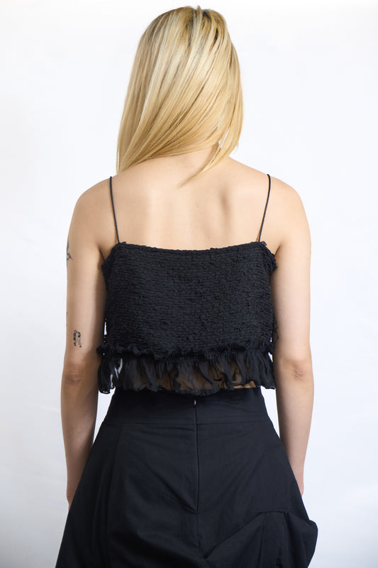 BOUCLE RUFFLE CAMI TOP