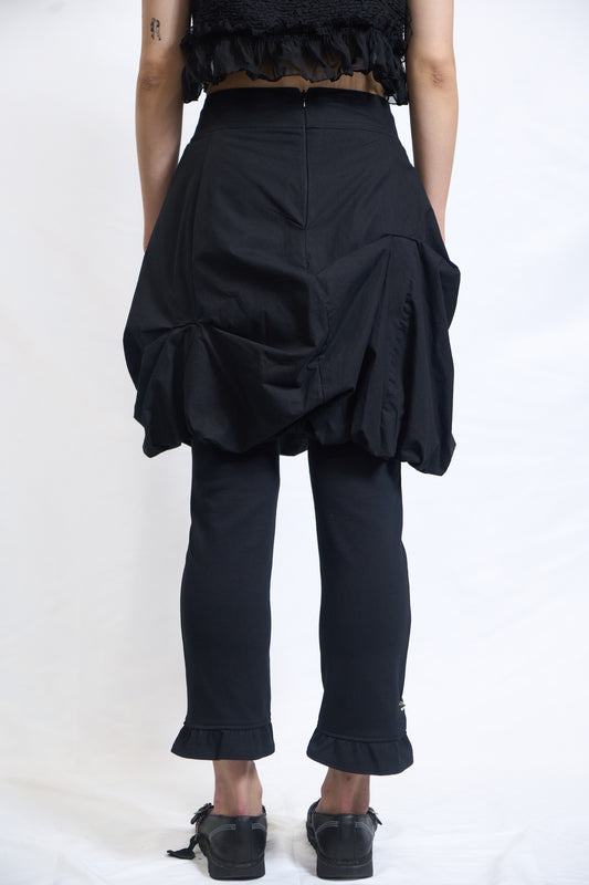 STRUCTURED BALLOON SKIRT BLACK