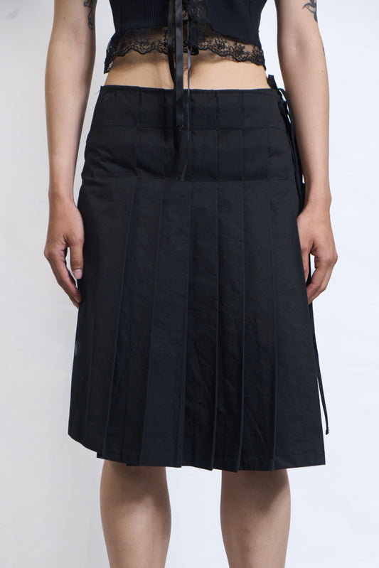 PLEATED WRAP SKIRT