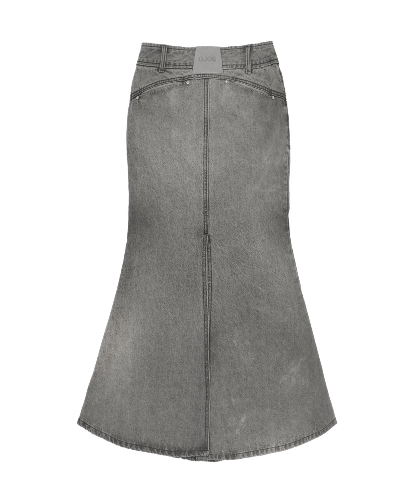 MERMAID SLIT DENIM SKIRT GREY