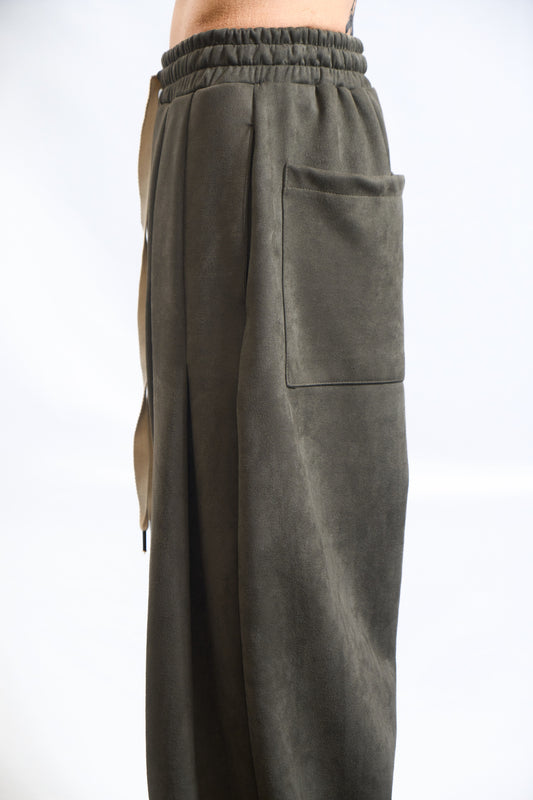 SUEDE TOUCH RELAXED PANTS OLIVE