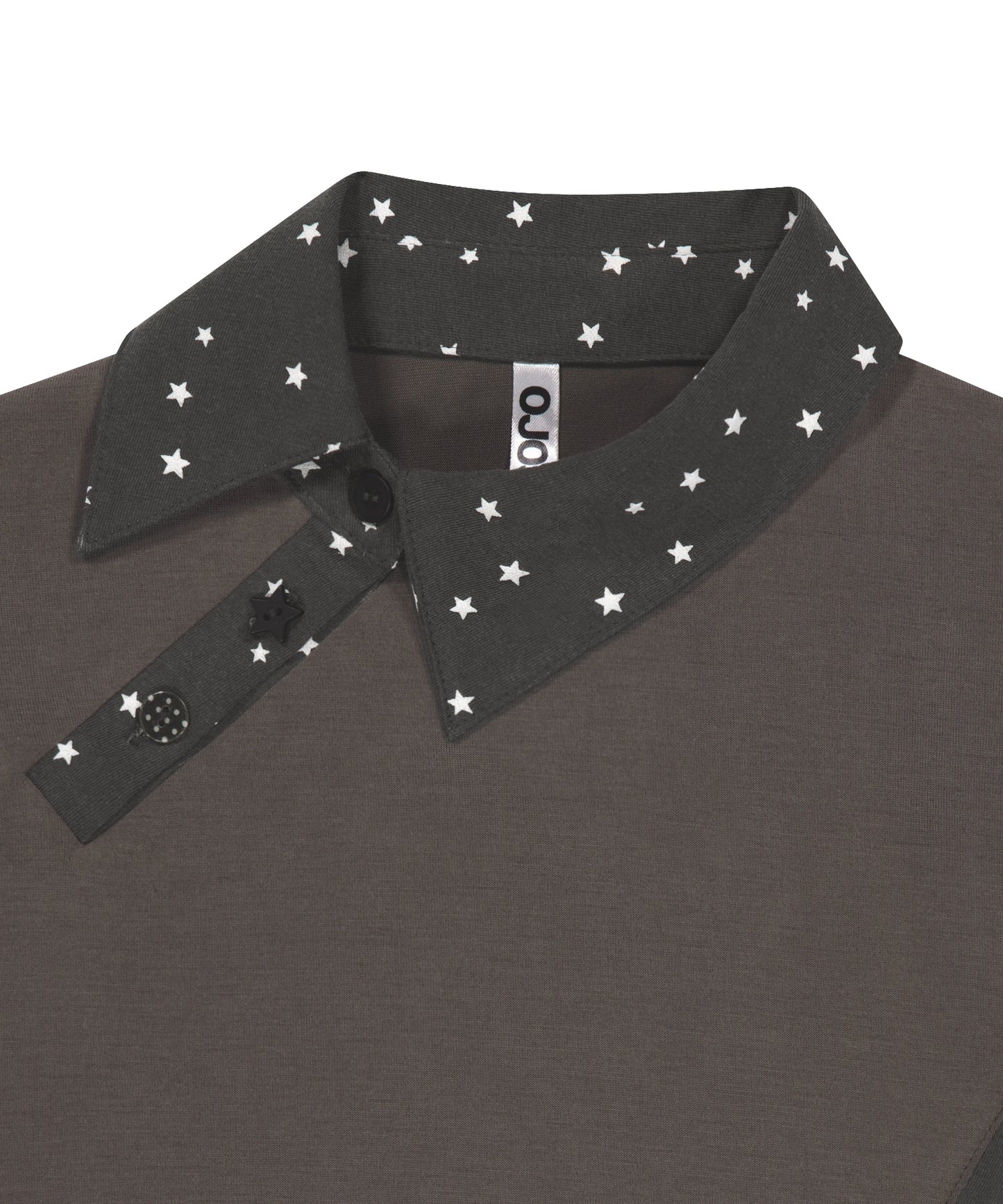 STARCUT JERSEY COLLAR TEE - STONE BROWN