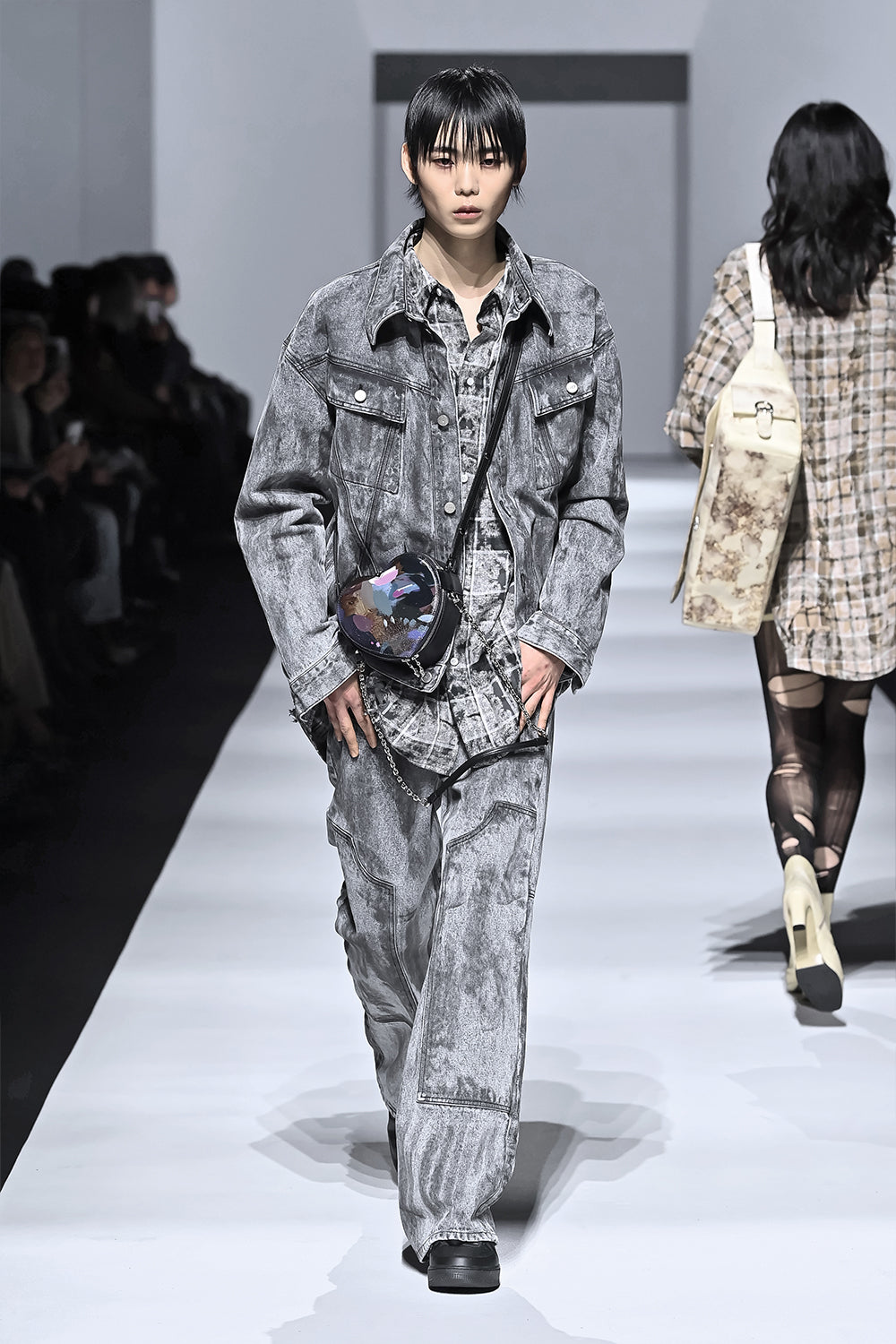 DIRTY WASHED COTTON JACKET DUSTY BLACK