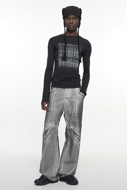 SEAM LINE COTTON PANTS DIRTY WHITE