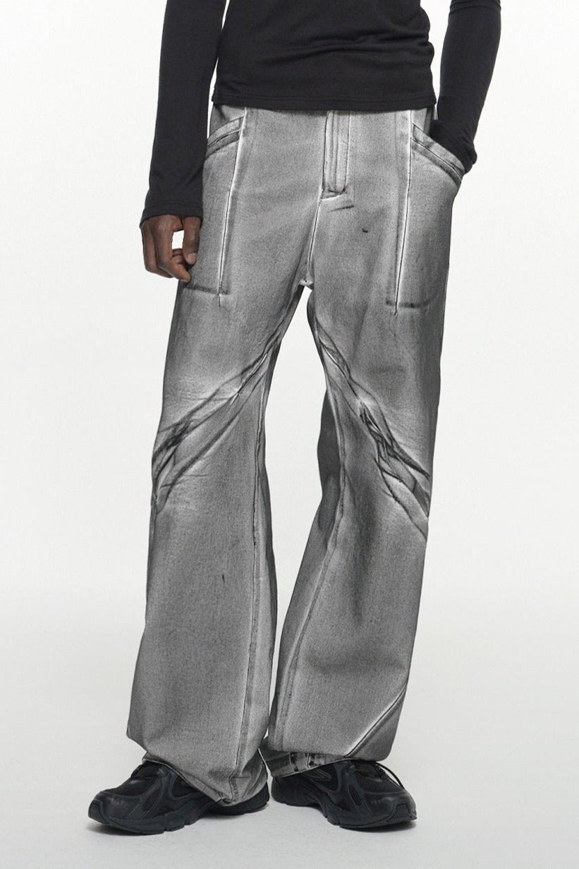 SEAM LINE COTTON PANTS DIRTY WHITE
