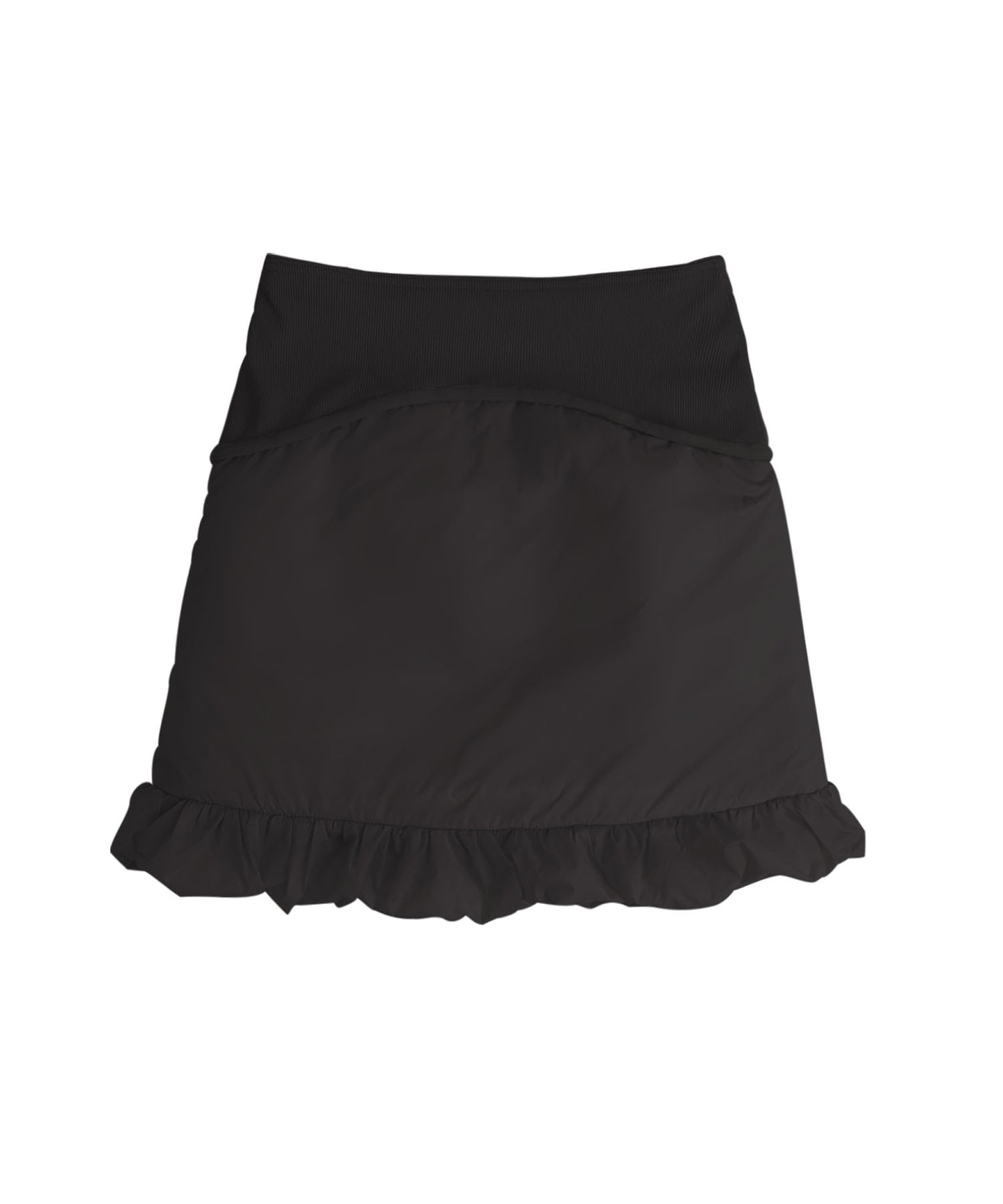 REVERSIBLE MIDI PADDED SKIRT BLACK