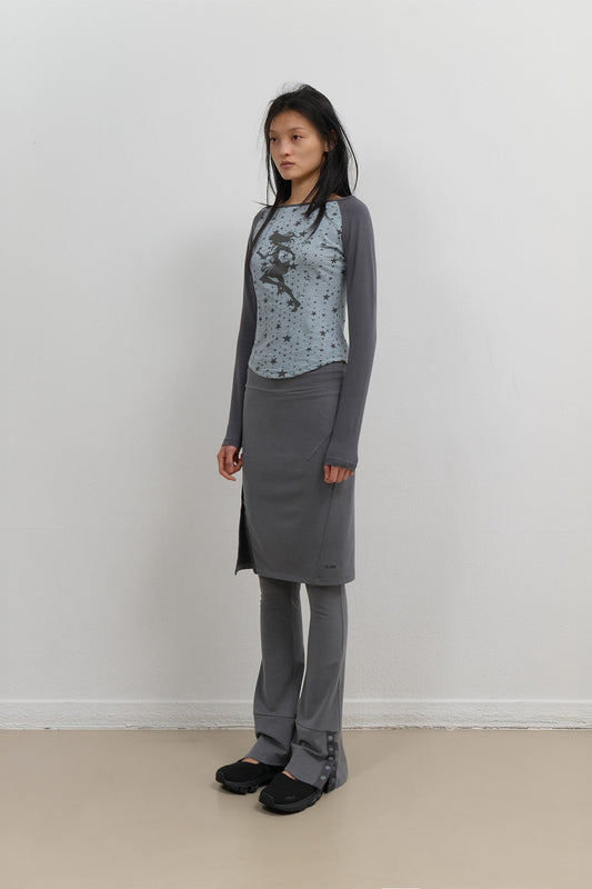 STAR REGLAN LONG SLEEVE - MINT GREY