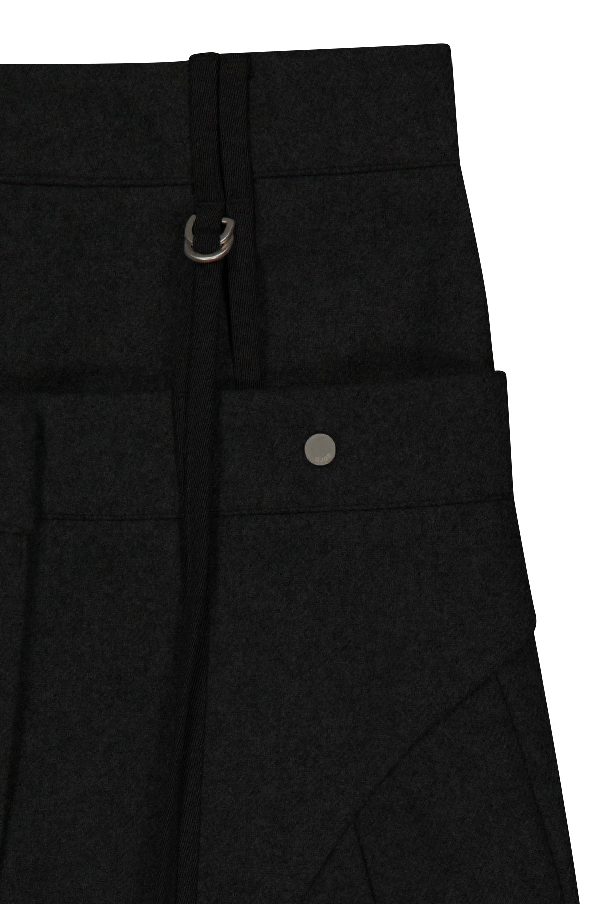 LAYERED WOOL SKIRT - BLACK