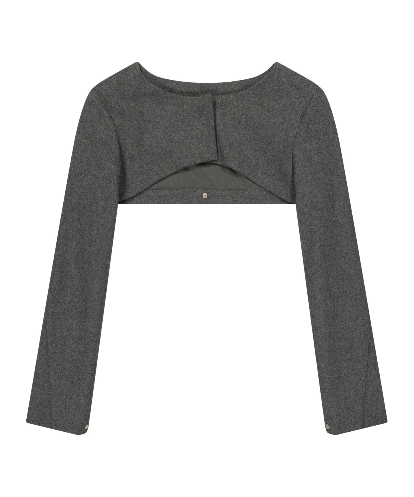 LAYERED BOLERO WOOL JACKET - GREY