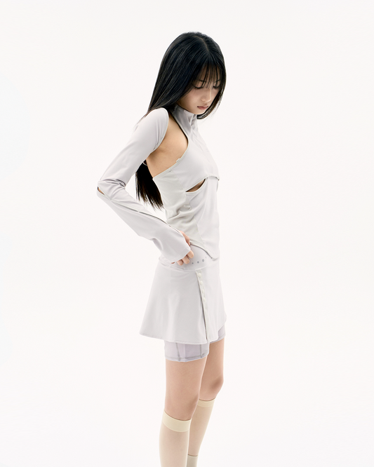 DETACHABLE BOLERO HALTER T WARM GREY