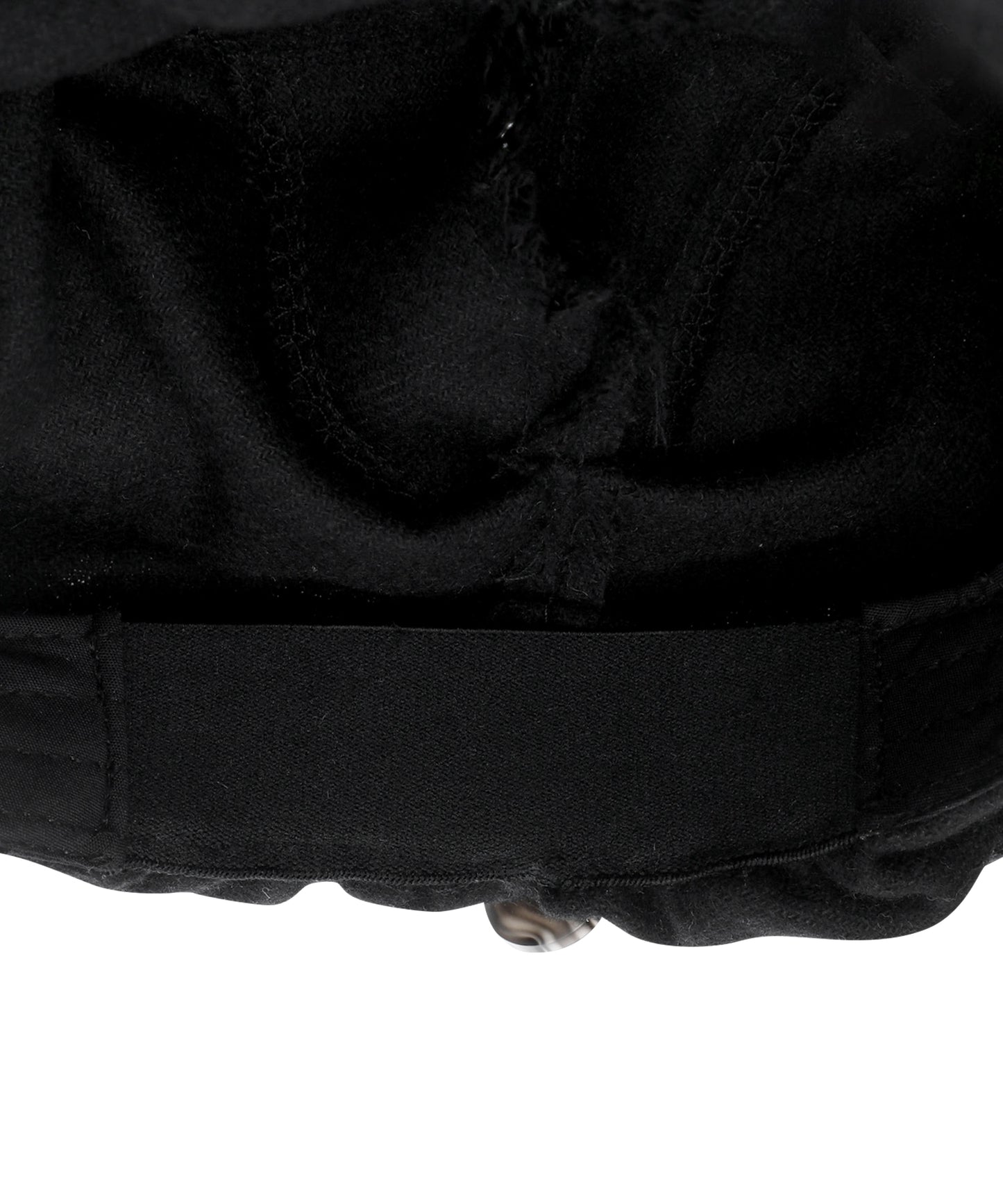 SCARF VEIL WOOL CAP - BLACK