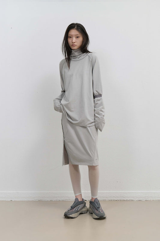 MESH BAND PUFF SLEEVE - MINT GREY