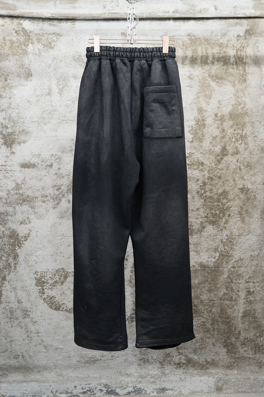 BLACK PAINTED HEAVYWEIGHT COTTON SWEATPANTS