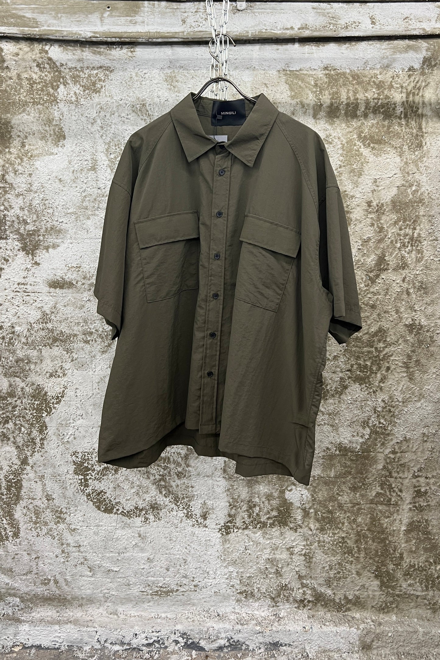 OVERSIZED UTILITY SHORT-SLEEVE SHIRT - GREEN