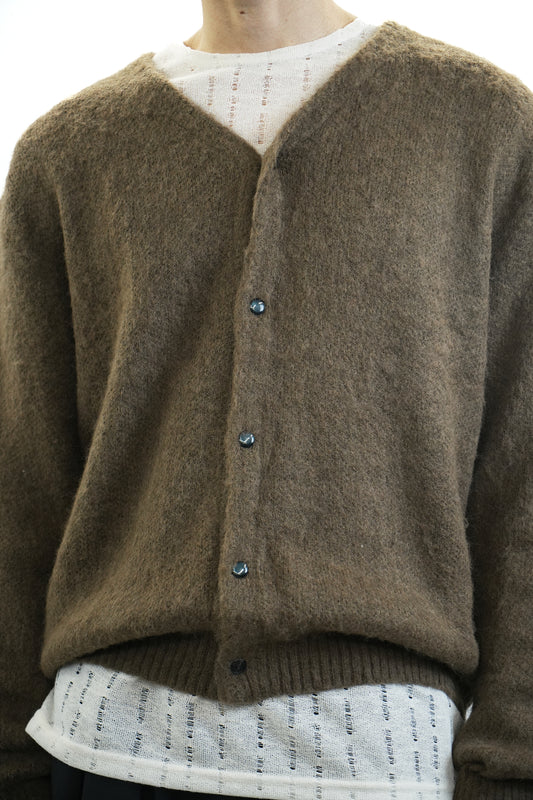 BROWN MOHAIR CARDIGAN