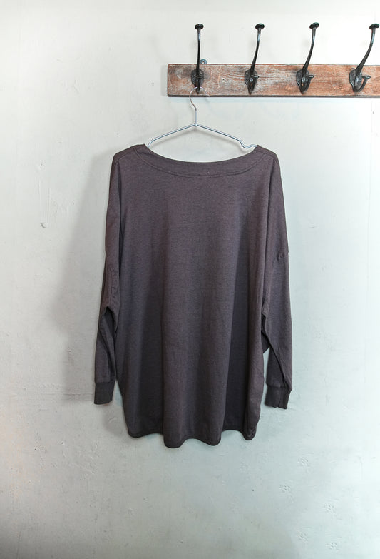 HAND-EMBROIDERED PHOTO PATCH LONG SLEEVE - BROWN