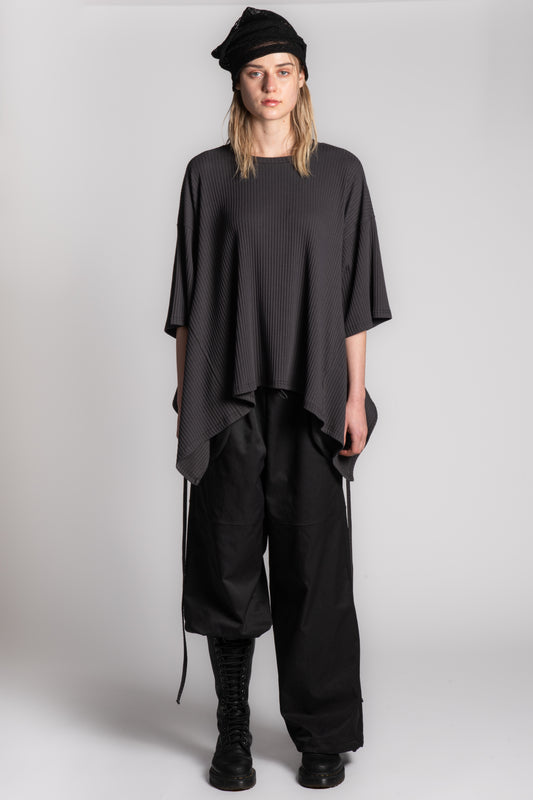 BLACK WIDE POCKET PANTS