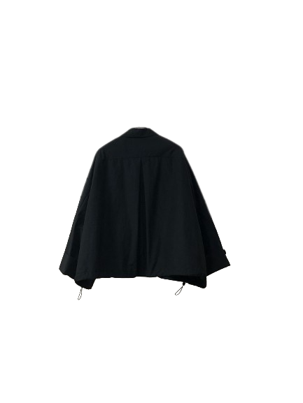 RECYCLED NYLON WIDE JACKET BLACK
