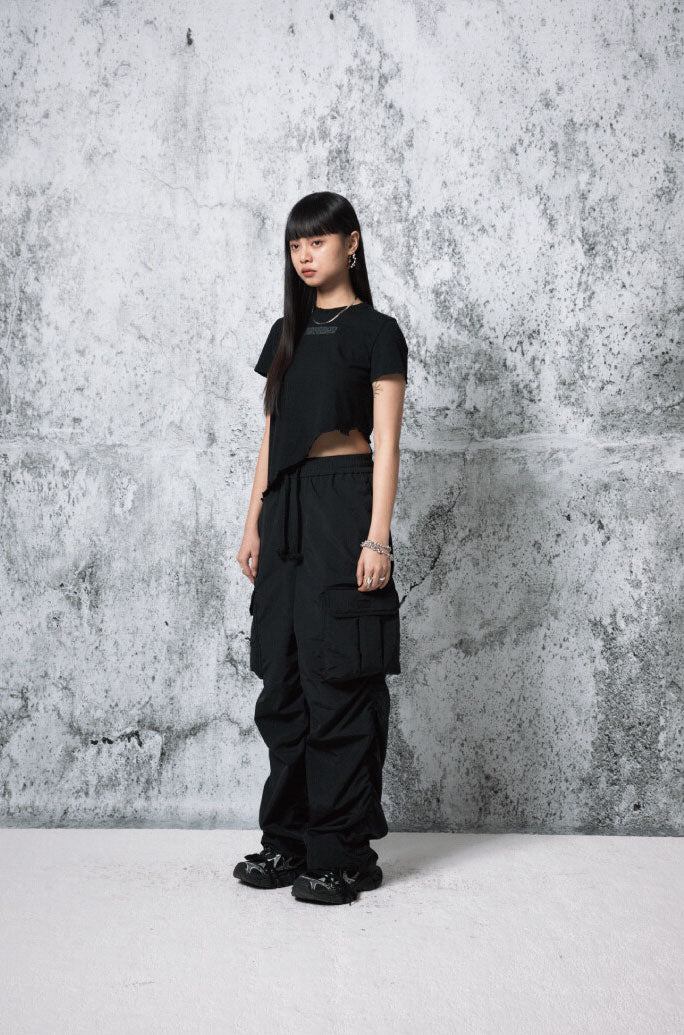 PADDING POCKET PANTS BLACK