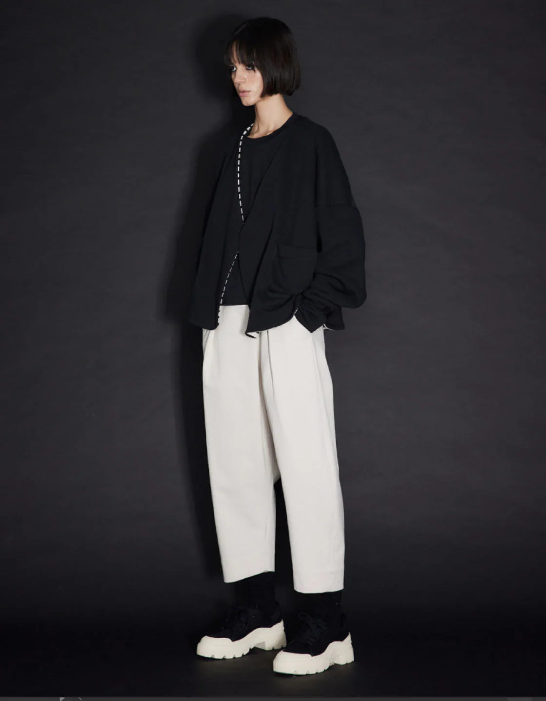 REVERSIBLE JERSEY CARDIGAN