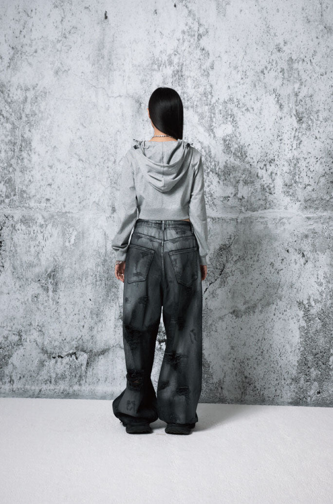 DAMAGE WASHING DENIM PANTS