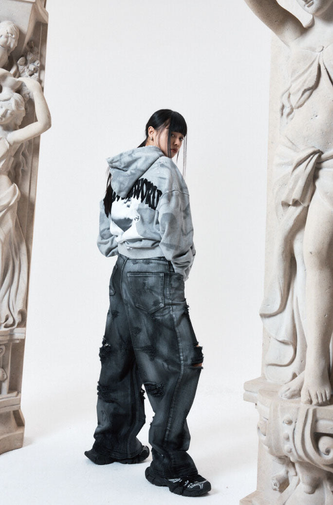 DAMAGE WASHING DENIM PANTS