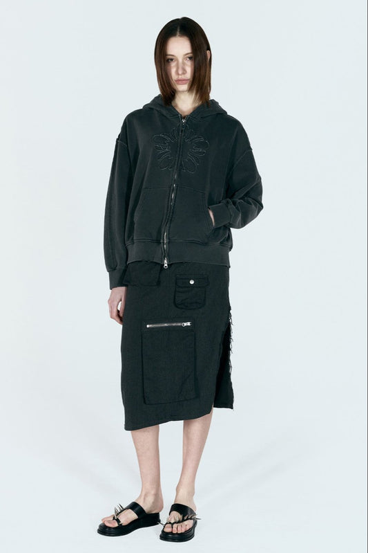 ATYPICAL CARGO MIDI SKIRT CHARCOAL