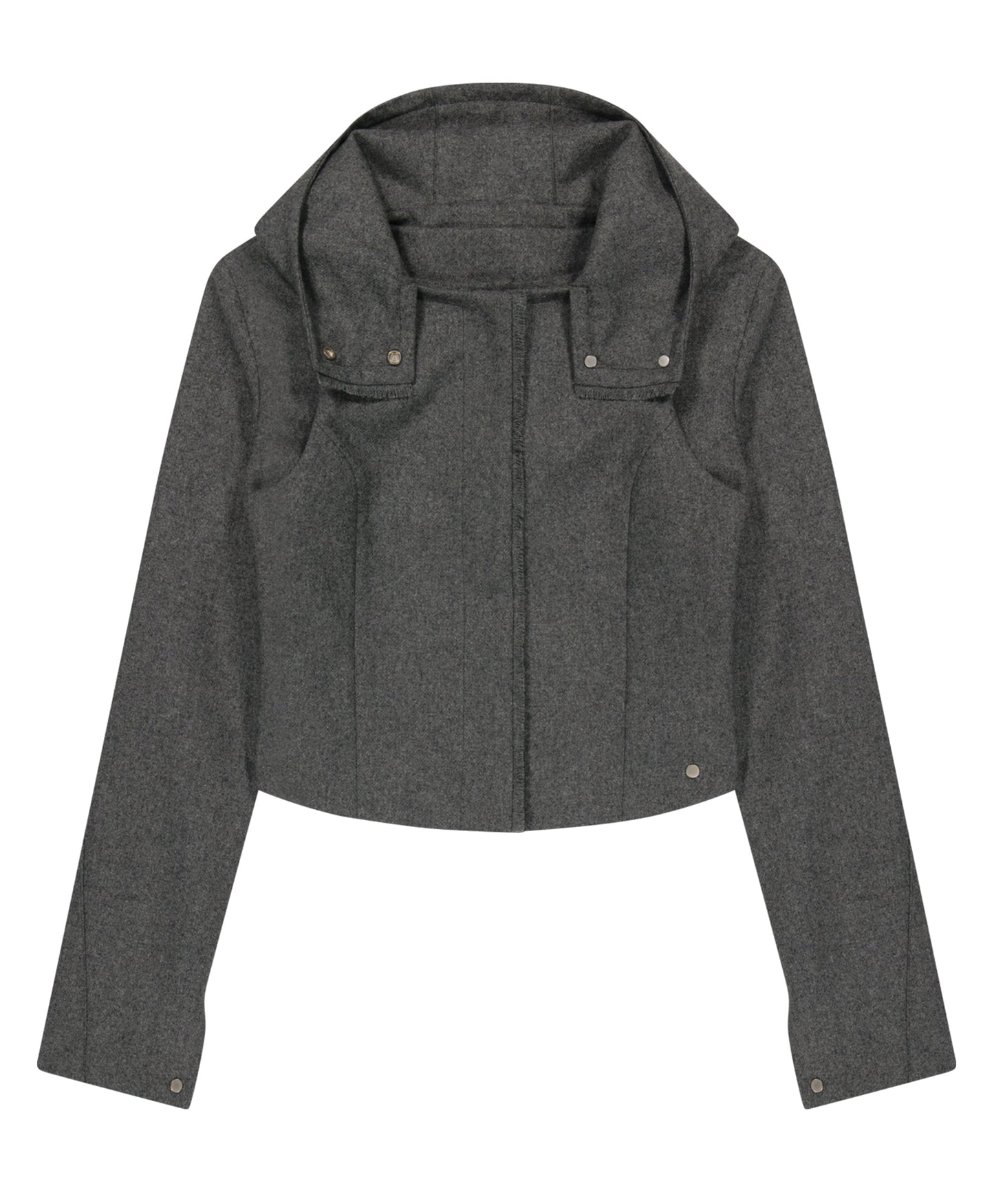 LAYERED BOLERO WOOL JACKET - GREY