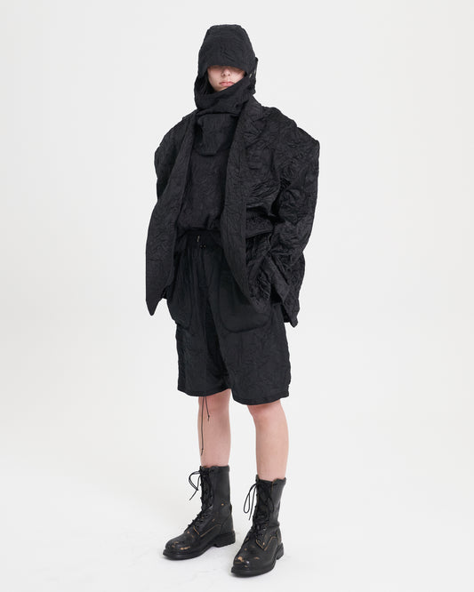 PLEATS INSIDE OUT BAGGY SHORTS