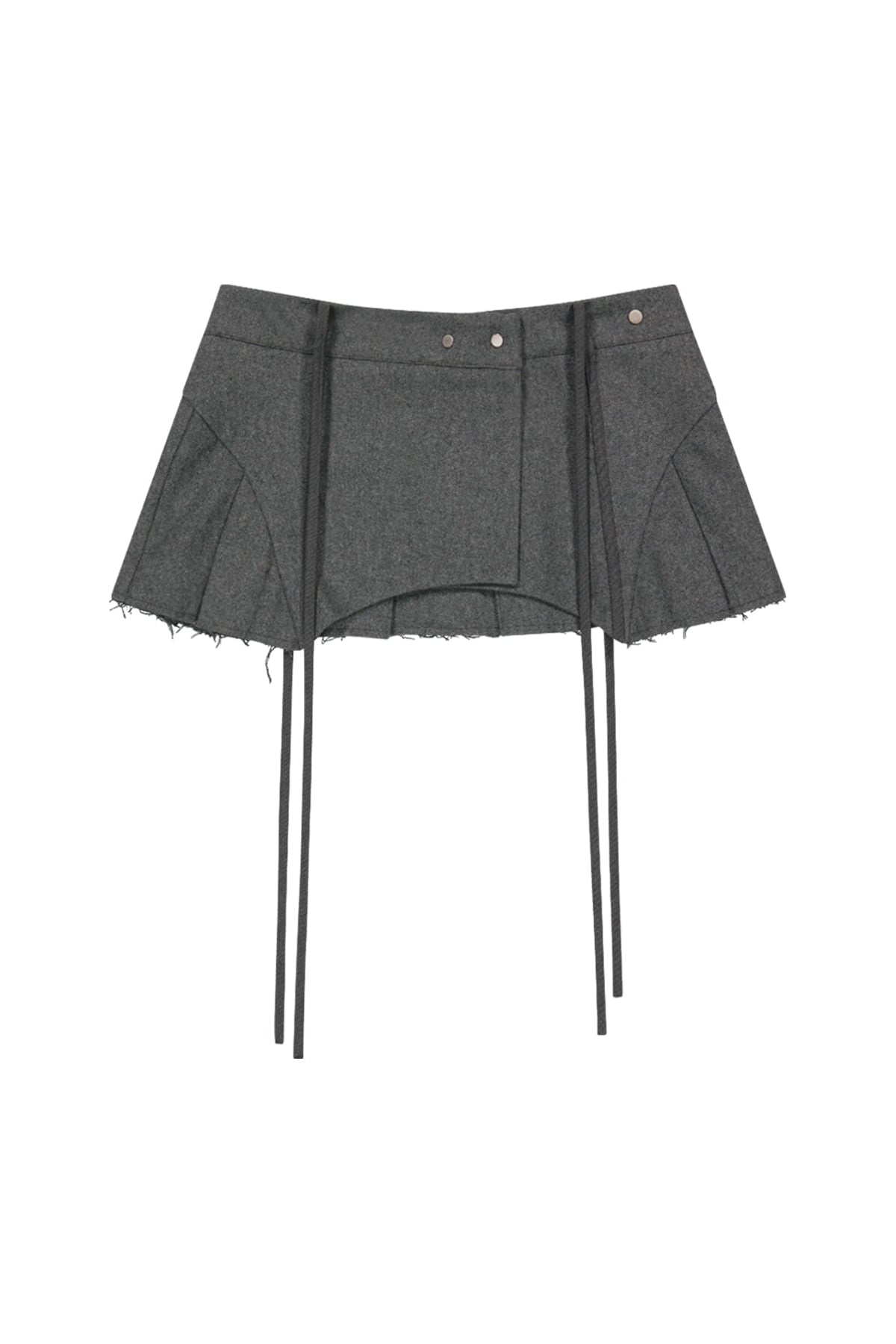 LAYERED WOOL SKIRT - GREY
