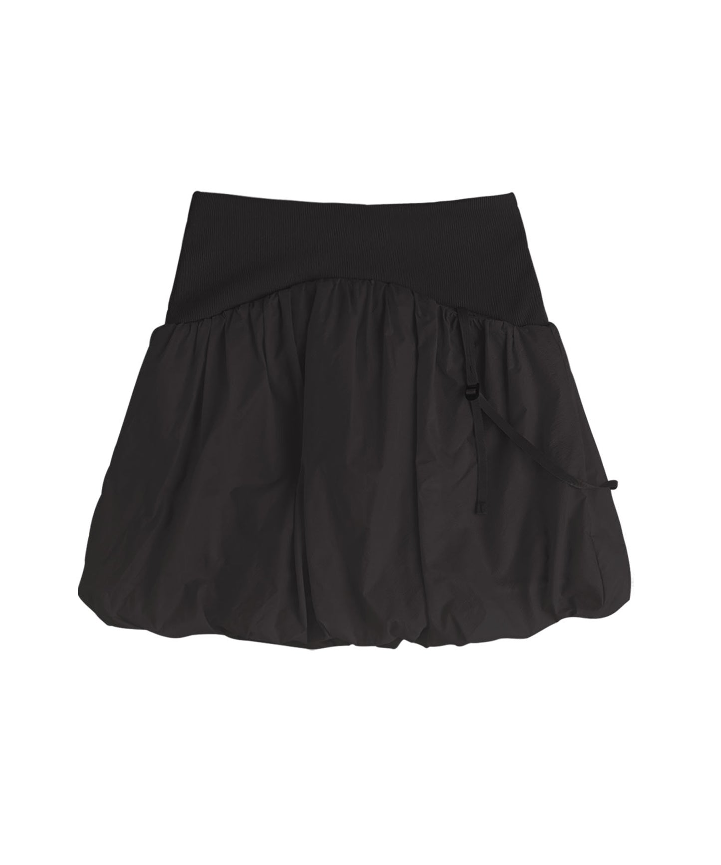 REVERSIBLE MIDI PADDED SKIRT BLACK