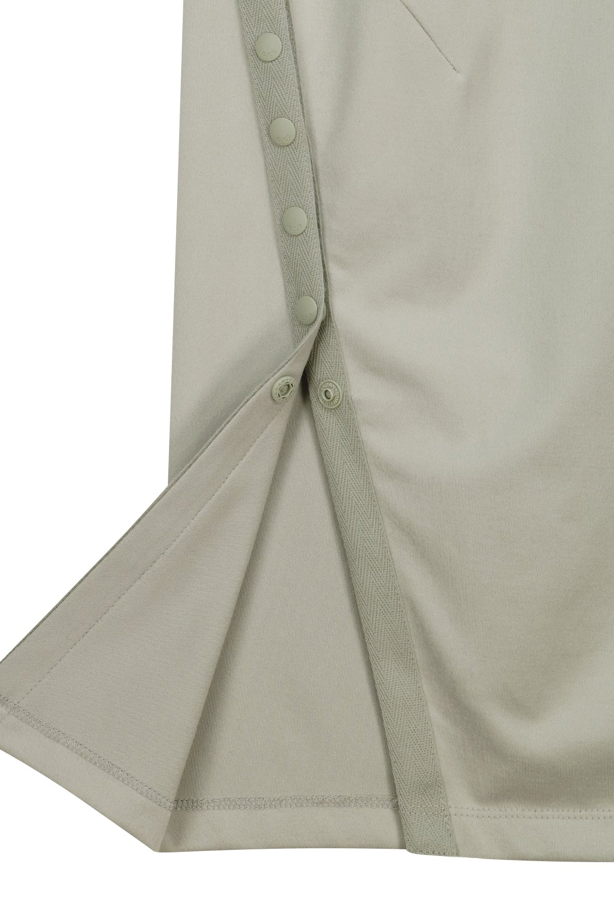 BUTTON SLIT MIDI SKIRT - MINT GREY