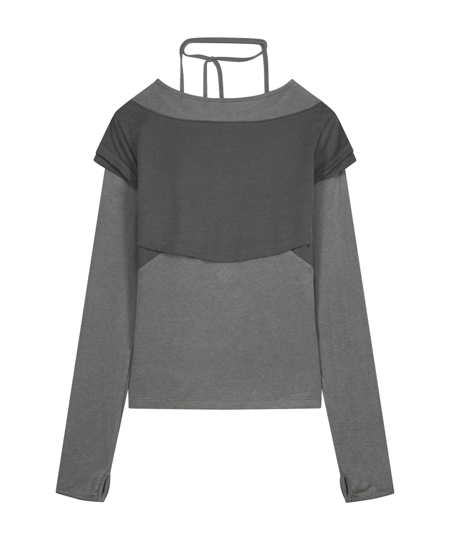 HALTER STRAP LONG SLEEVE - GREY