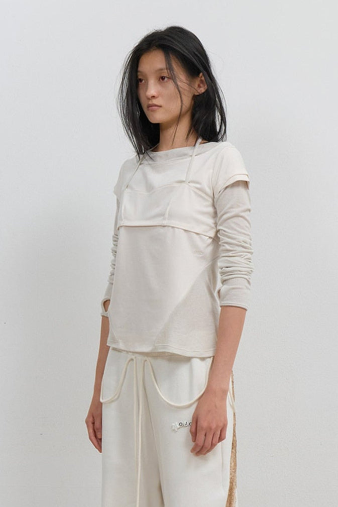 HALTER STRAP LONG SLEEVE - IVORY