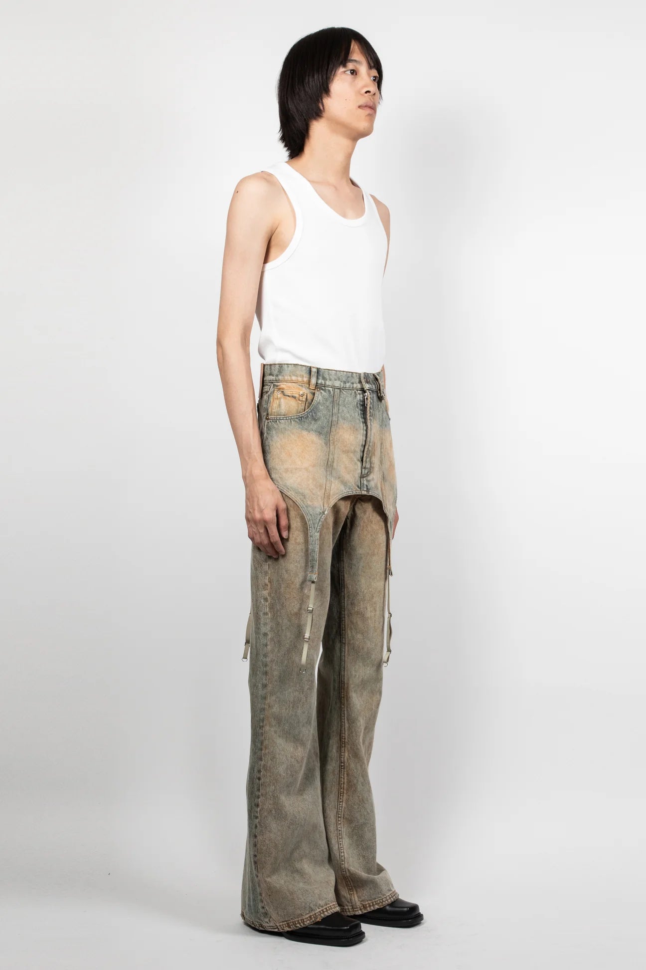 DENIM GARTER SKIRT