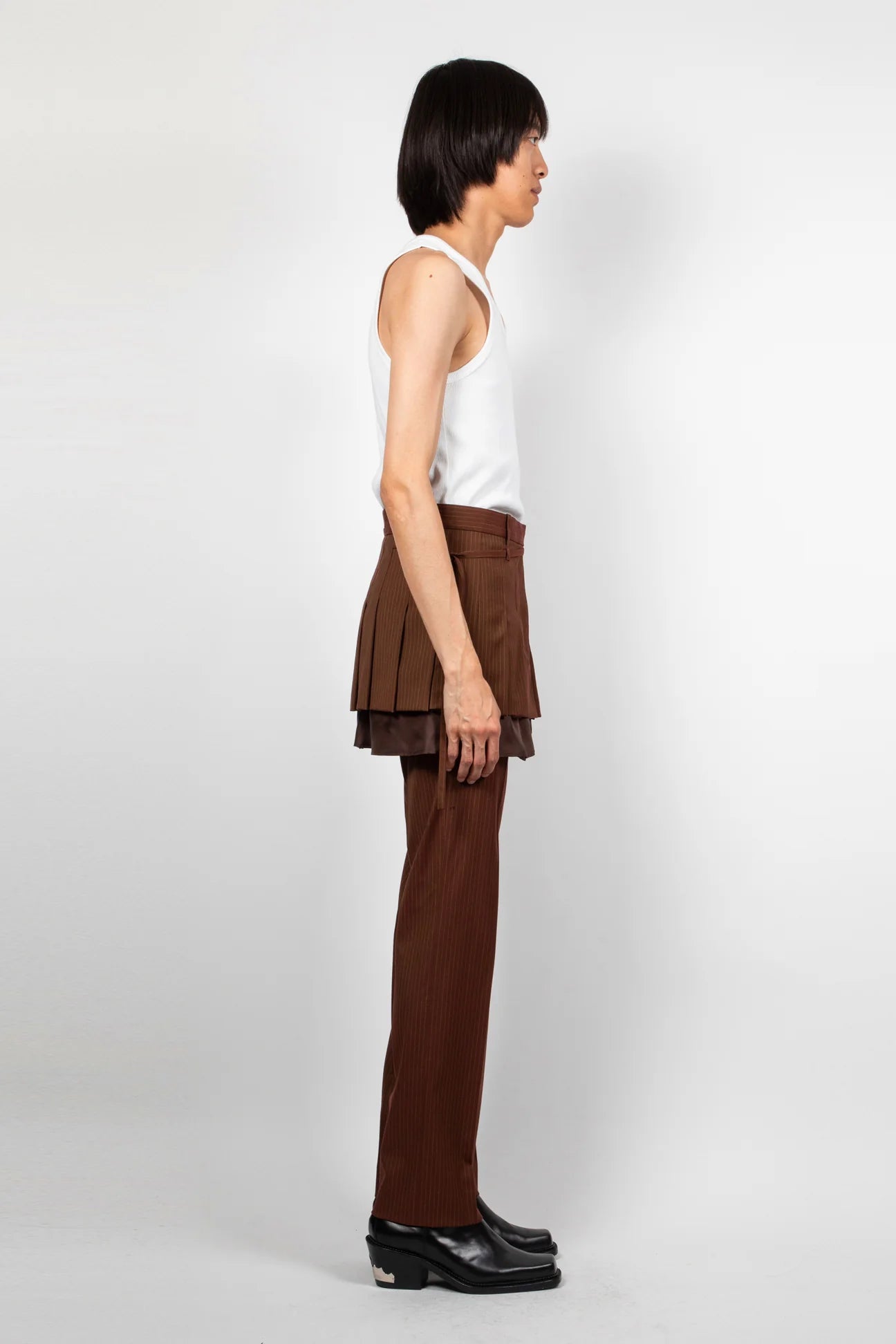 PLEATED SKIRT BROWN