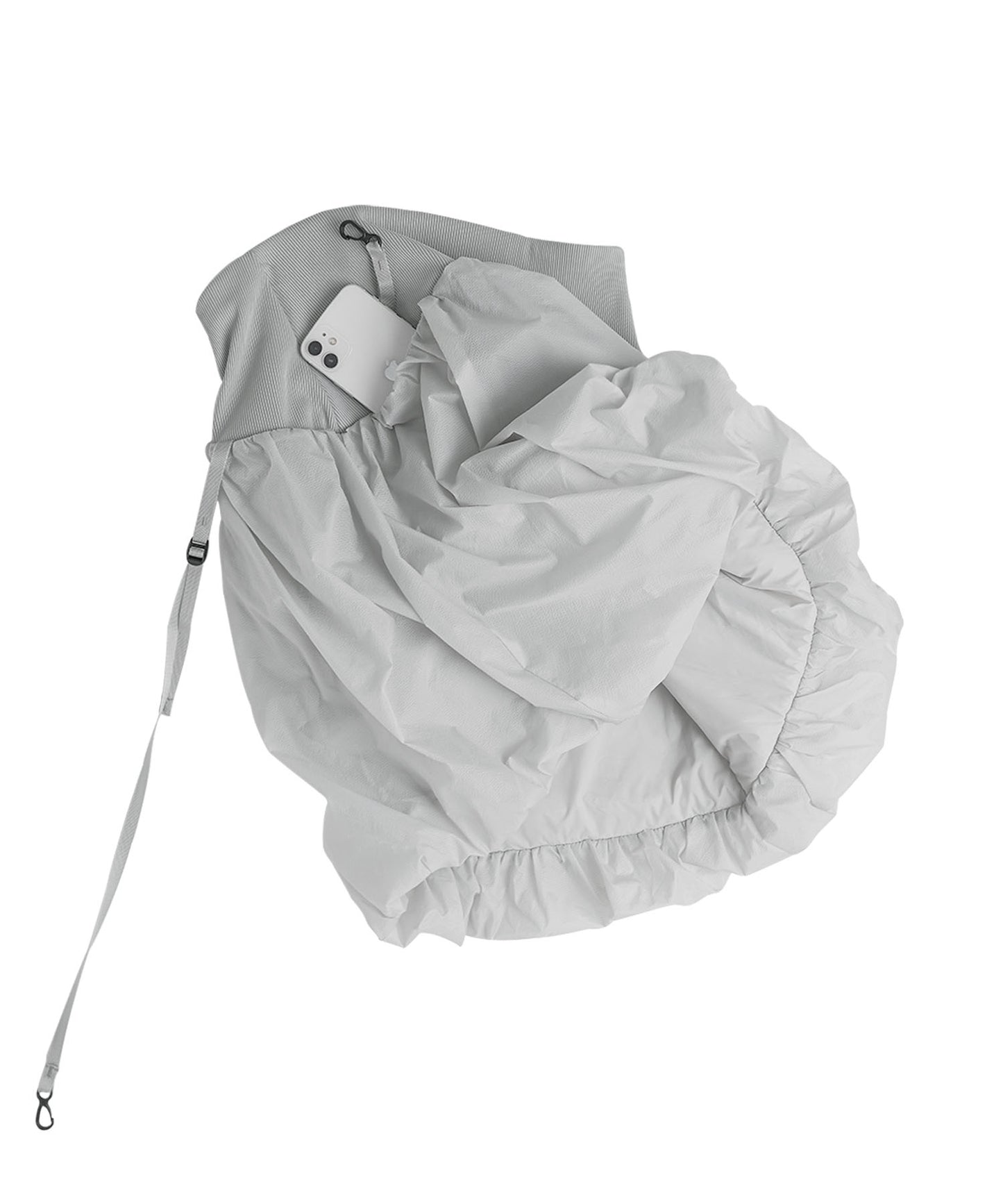 REVERSIBLE MIDI PADDED SKIRT GREY