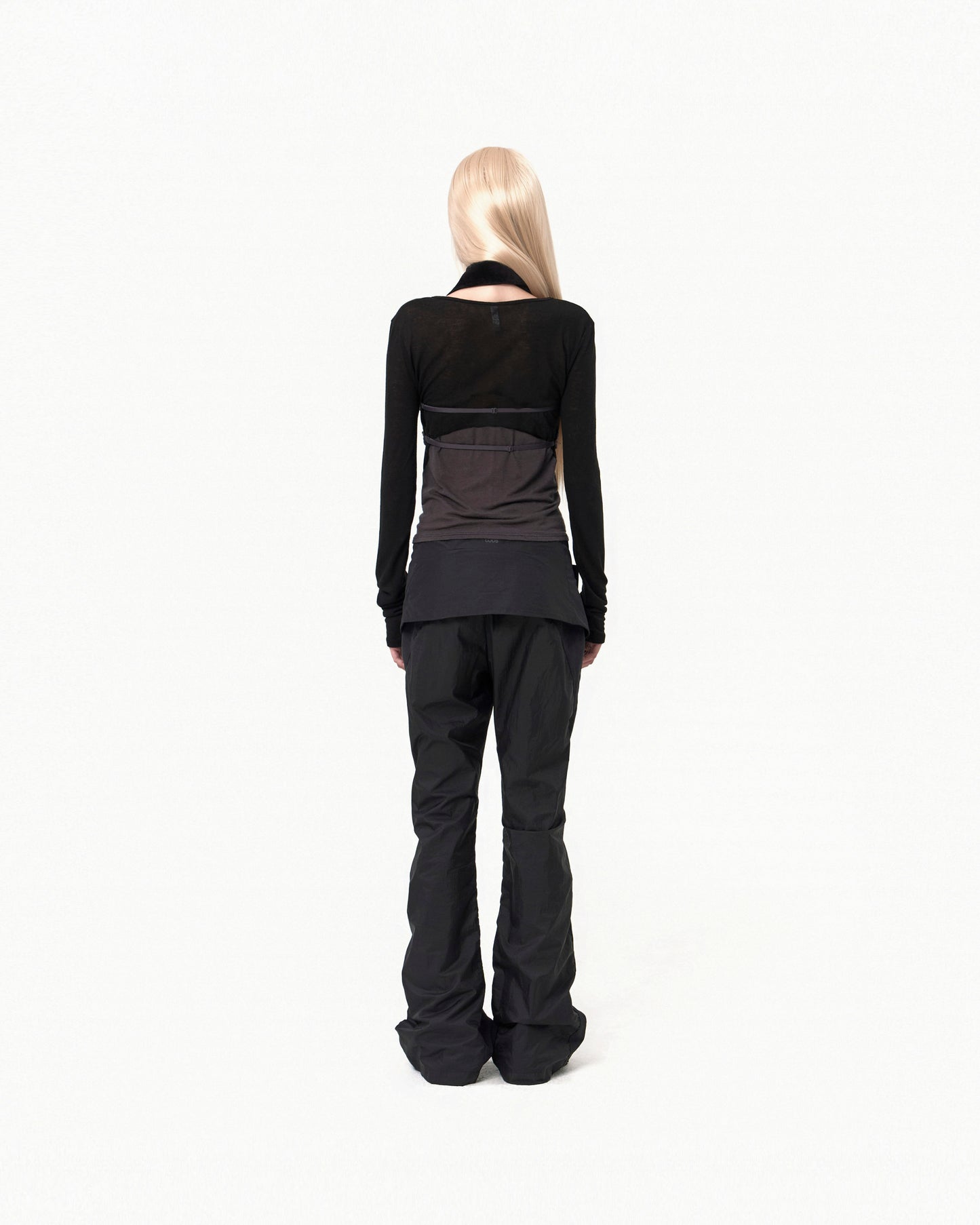 TUBE TOP LAYERED T SHIRT BLACK
