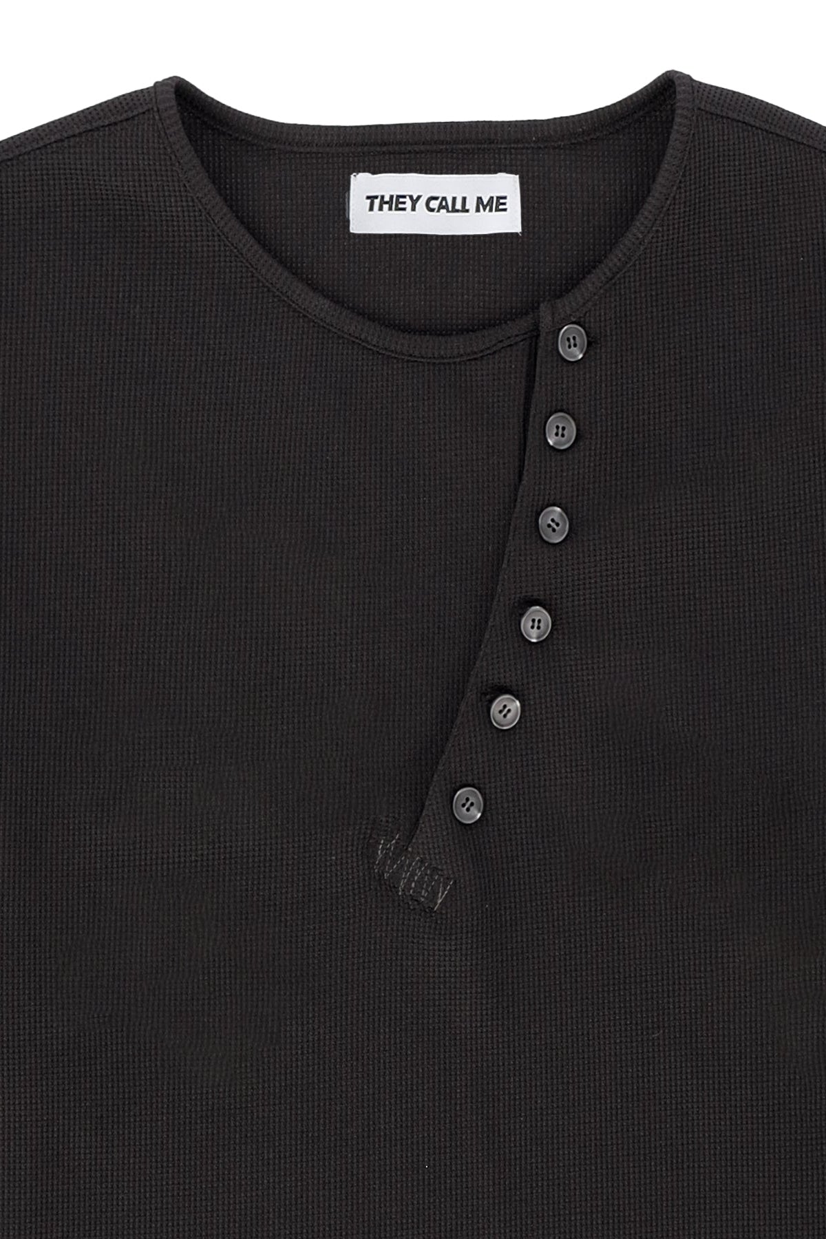 CROSSLINE HENLEY  NECK  LONG SLEEVE BLACK