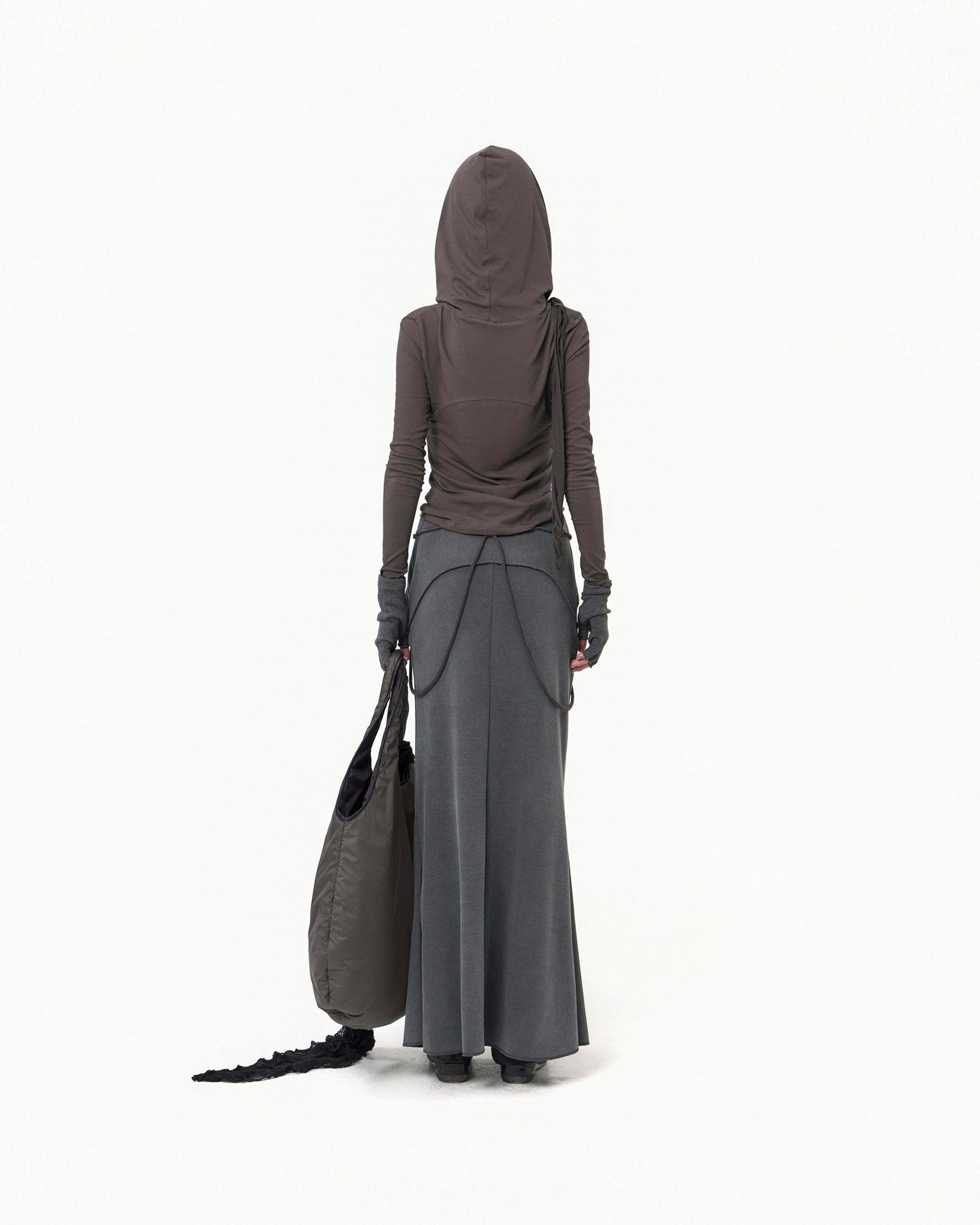 MUFFLER HOODIE LONG SLEEVE CHARCOAL