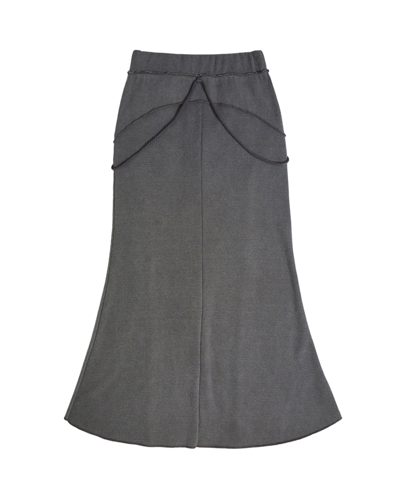GRAPHIC MERMAID MAXI SKIRT CHARCOAL