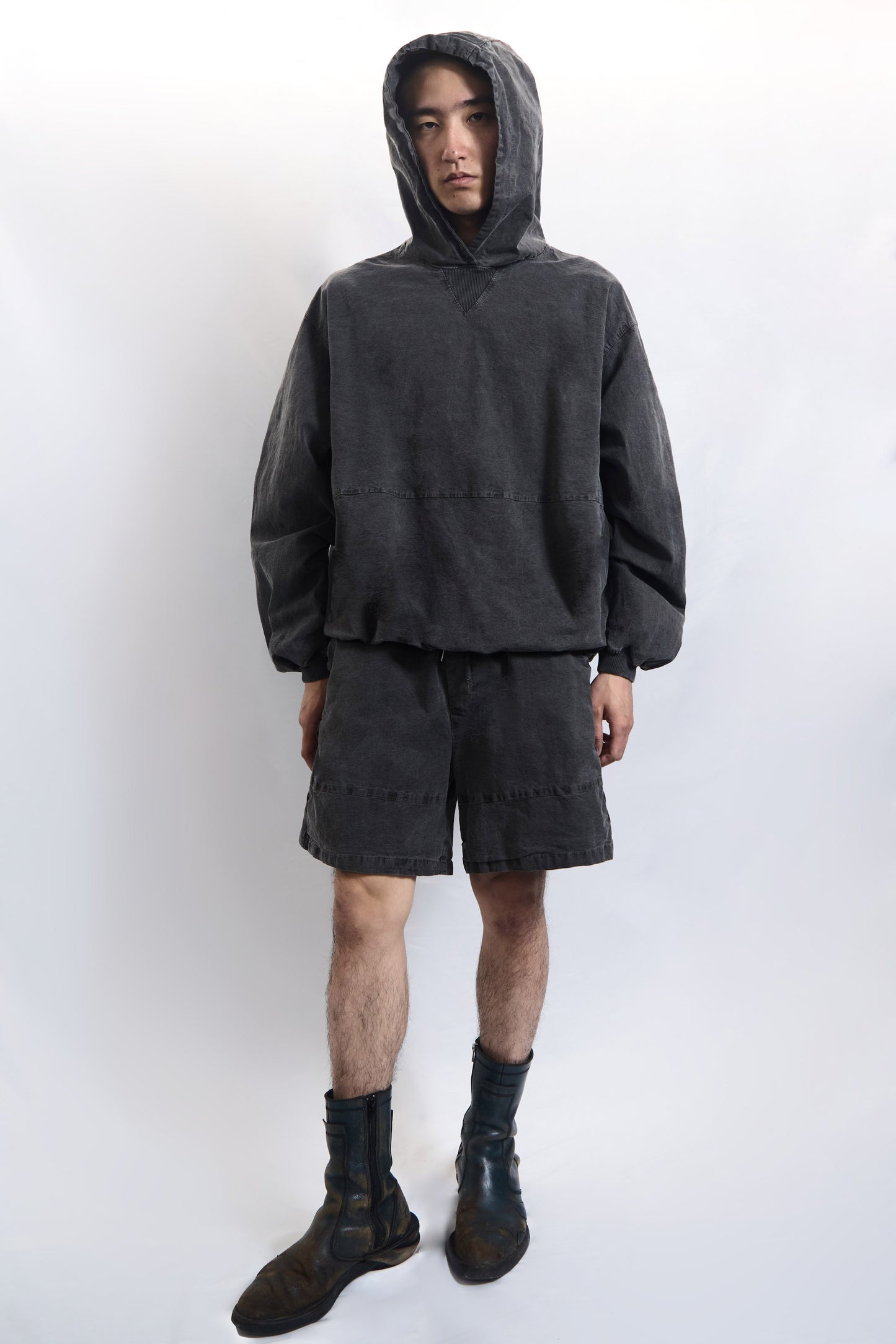 75-RC GARMENT DYED SHORTS FADED CHARCOAL