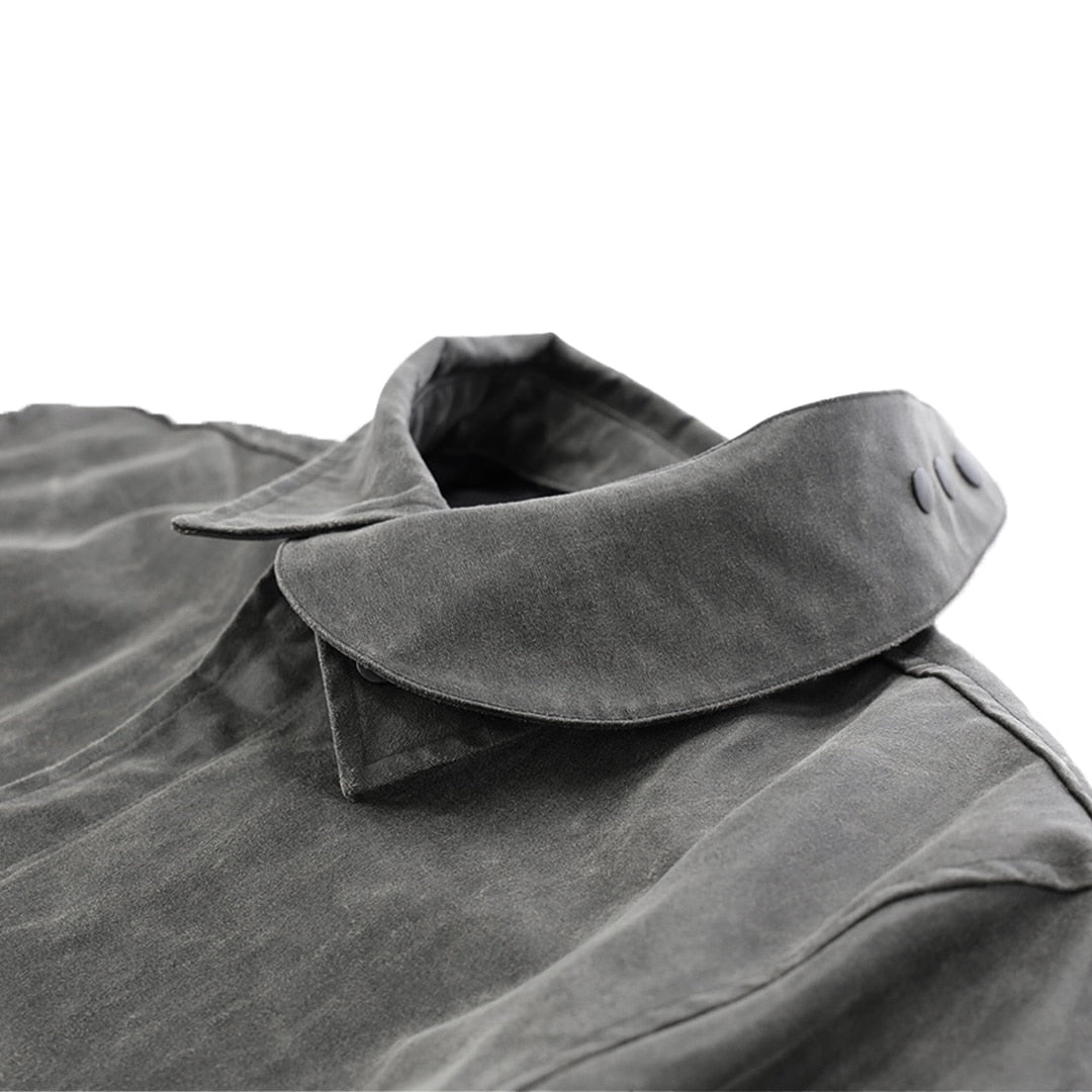 PANEL COLLAR FIELD COAT_VER IMBALANCE (WASHED LEATHER)