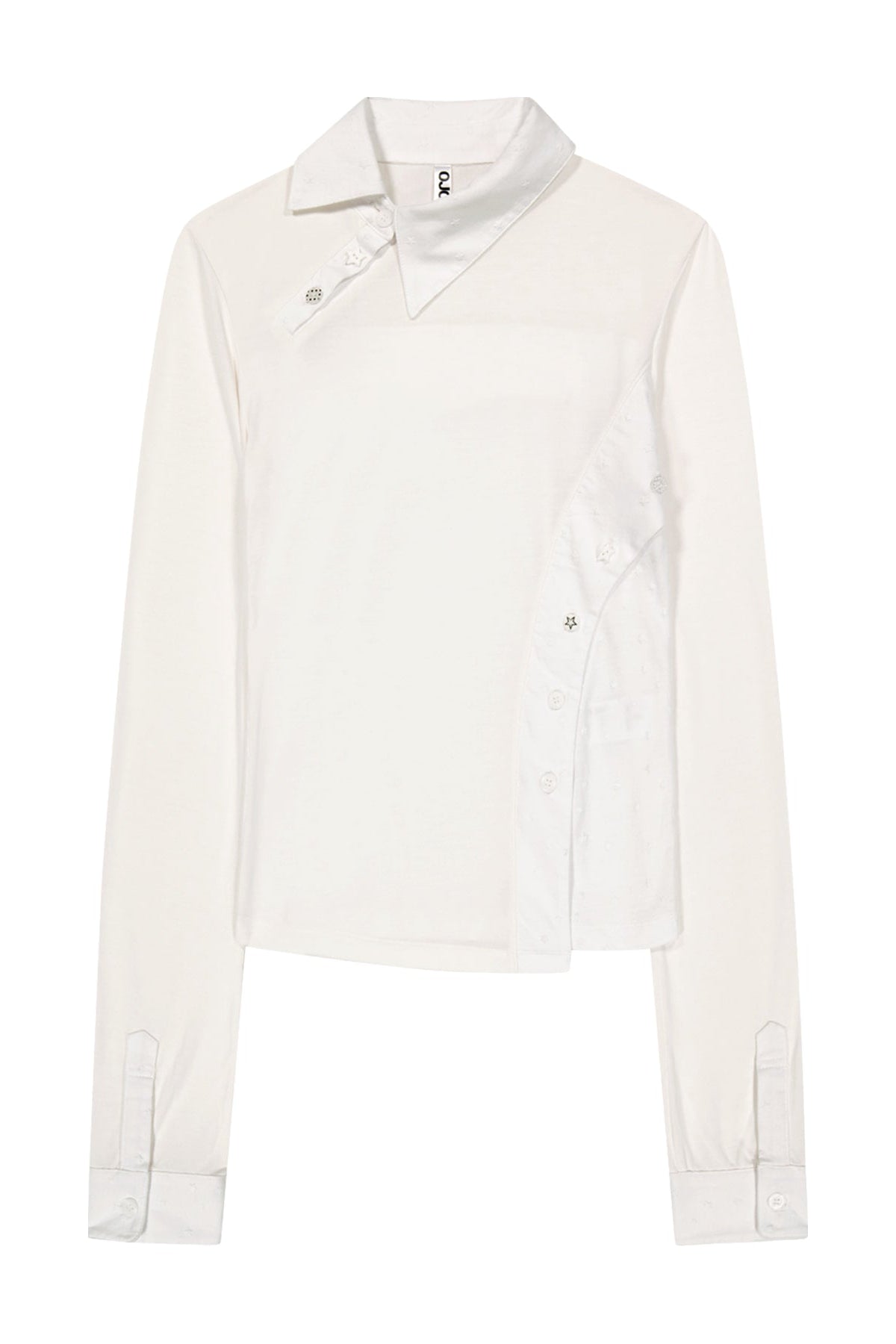 STARCUT JERSEY COLLAR TEE - OFF WHITE