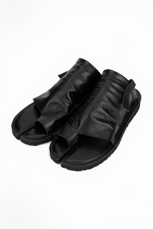 KUNOICHI BLACK CALF SKIN SANDALS